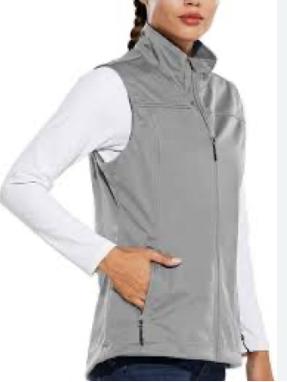 Baleaf Light Gray Women’s Softshell Vest - L
